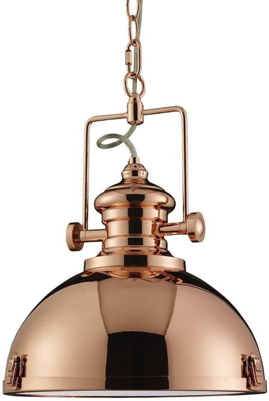 Industrial - 1 Light Dome Deckenanhänger Kupfer mit Acryldiffusor, E27 - Searchlight