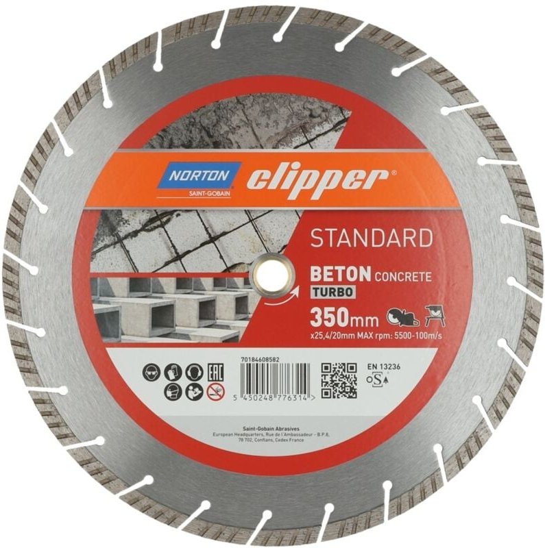 FP - Clipper Diamant Sägeblatt standard beton turbo, Ausführung: 350 x 25,4 / 20 mm