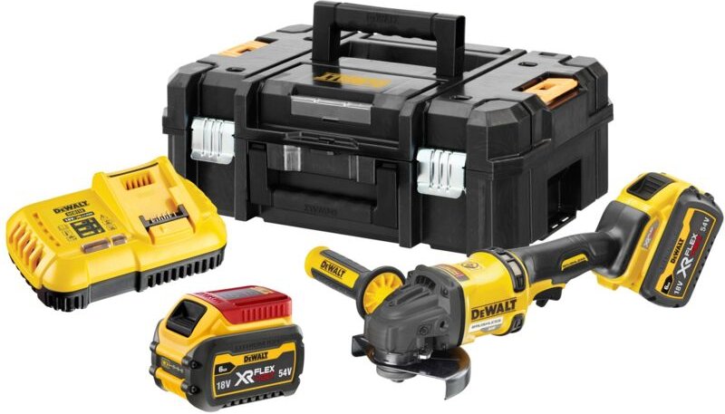 Werkzeuge - 54V Akku-Winkelschleifer 125 mm, 2x Akku 6,0 Ah flexvolt, Ladegerät DCG418T2 - Dewalt