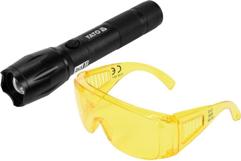 1W wiederaufladbare UV-Taschenlampe und Brille YT-08587 Yato