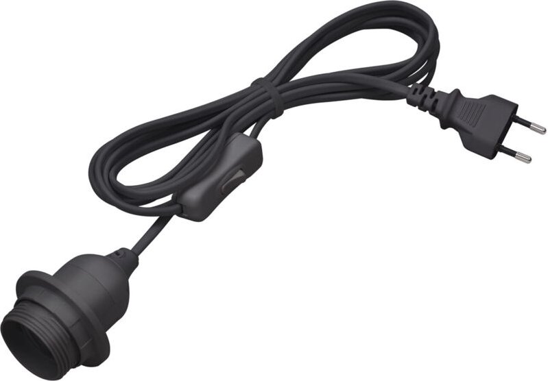 E27-Fassung – 4,2 m – Schwarz – Mit Ein-/Ausschalter – Ideal für DIY-Projekte – Geeignet für Steh- und Pendelleuchten / ...