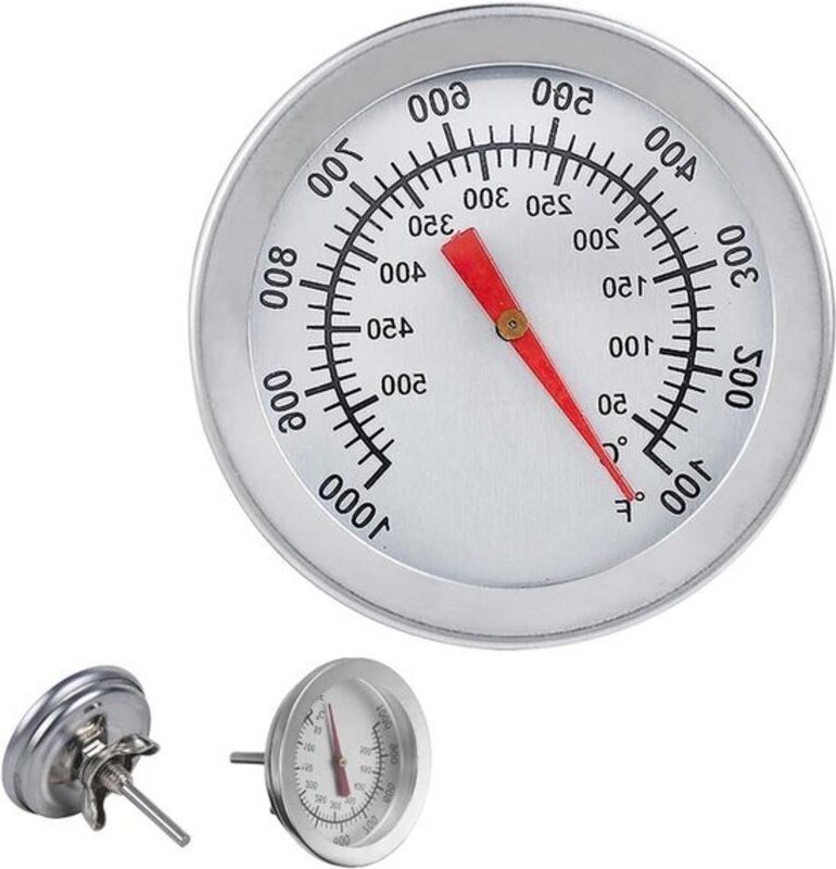 Grillthermometer aus Edelstahl mit analoger Skala für Smoker und Holzkohlegrills