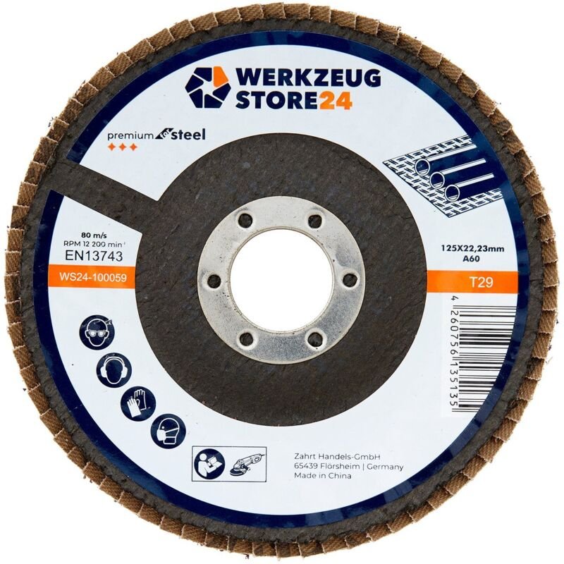 Ws24 - 10x Lamellenschleifscheibe 125 mm gewölbt Aluminiumoxid k 60 100059