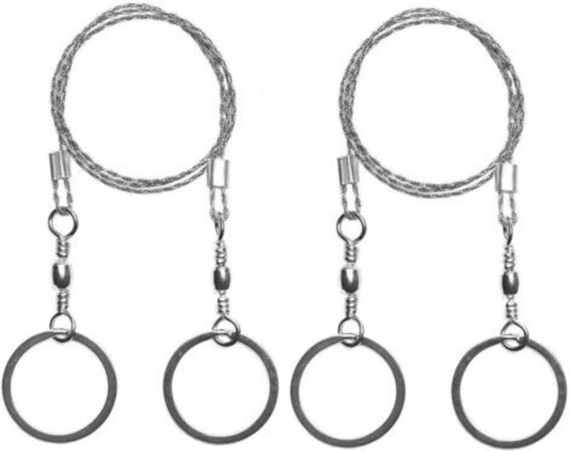 Überlebensdrahtsäge aus Stahl, 2 Stück Taschen-Drahtsäge, ideal für Überlebensausrüstung, Camping, Jagd, Baumschnitt, No...