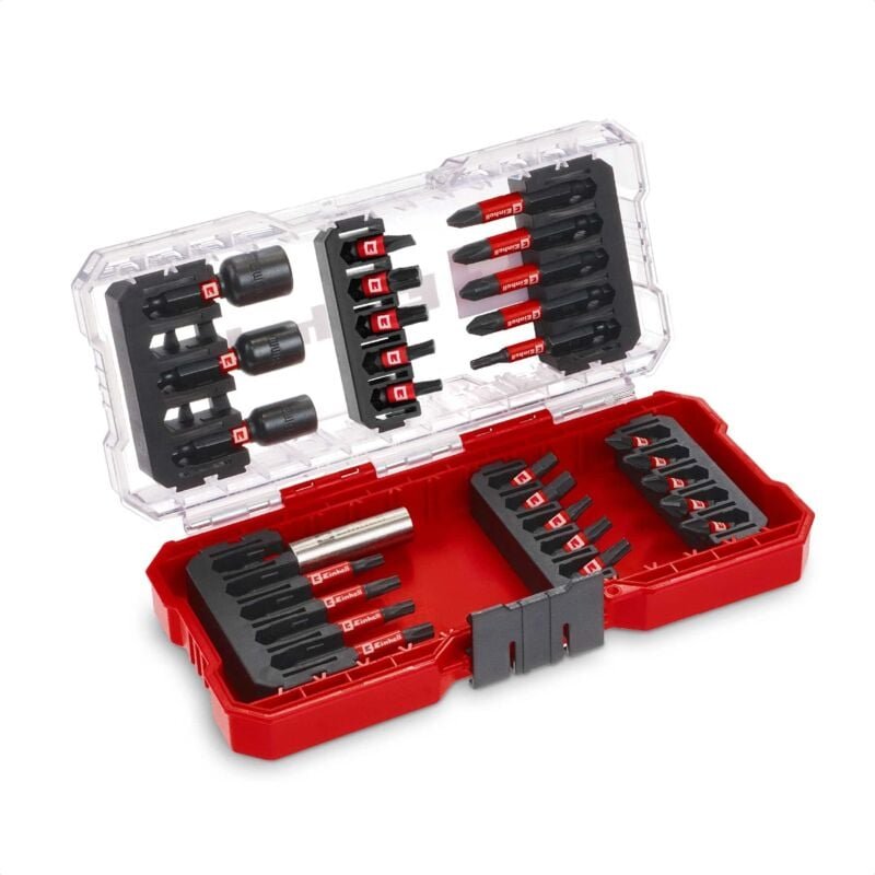 Original Einhell s-case 28-tlg. schlagfestes Bit-Set (25-mm-Bits, 50-mm-Bits, 60-mm-Bithalter, Steckschlüsseleinsätze in...