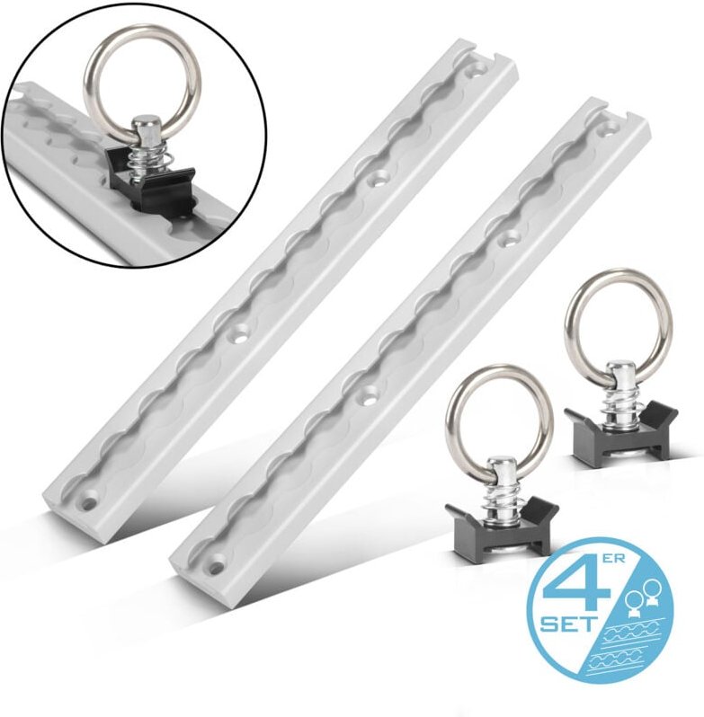 Thumbnail - Zurrschienen 2er Set mit Zurrösen 30 cm Aluminium Airlineschiene - Stahlwerk