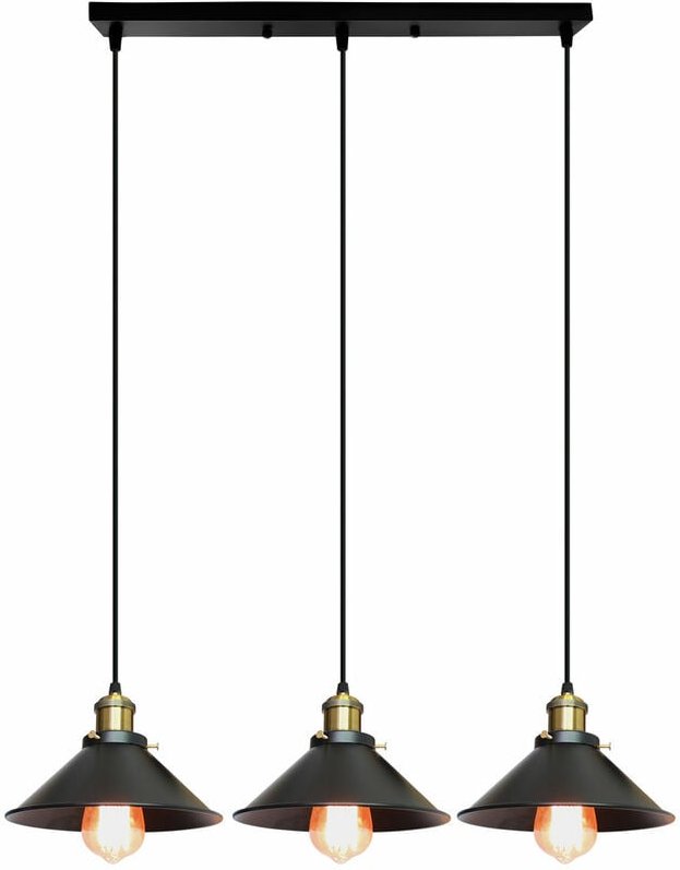 3-flammige Kronleuchter Industrial Edison-Design Pendelleuchte Metall E27 Ø22cm Deckenlampe für Schlafzimmer Küche Esszi...