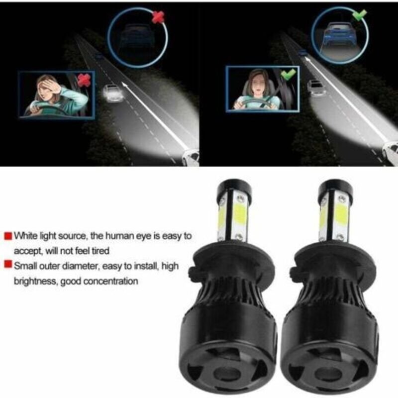 Stück X7-COB 6500K H7 LED-Scheinwerferlampen für Autos in Aluminium-ABS-Gehäuse