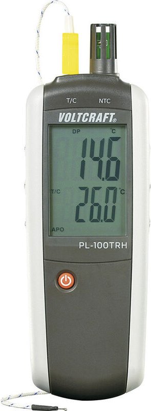 Luftfeuchtemessgerät (Hygrometer) Voltcraft PL-100TRH 0 % rF 100 % rF -200 °c +1372 °c kalibriert: w