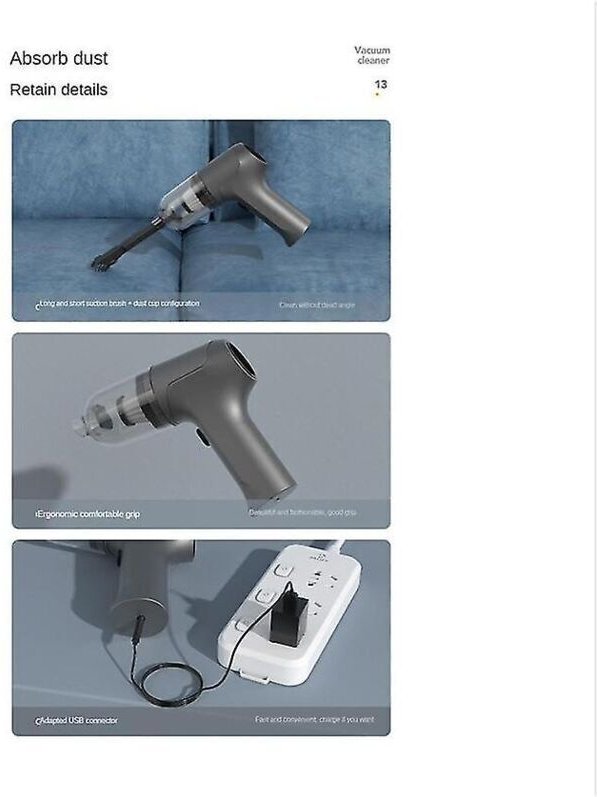 Tragbarer Autostaubsauger mit 11000 Pa Saugkraft – Leistungsstarker Multifunktions-Handstaubsauger für die Autoreinigung