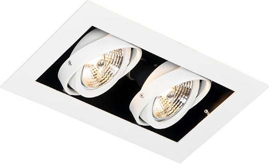 Moderner Einbaustrahler weiß 2-flammig verstellbar - Oneon 70