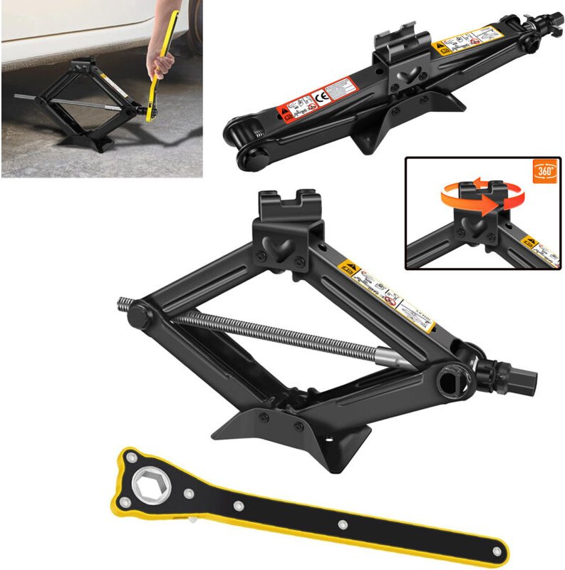 Dayplus - 2 Ton Scherenwagenheber Mit Ratschenschlüssel , Hubbereich von 115 bis 390mm