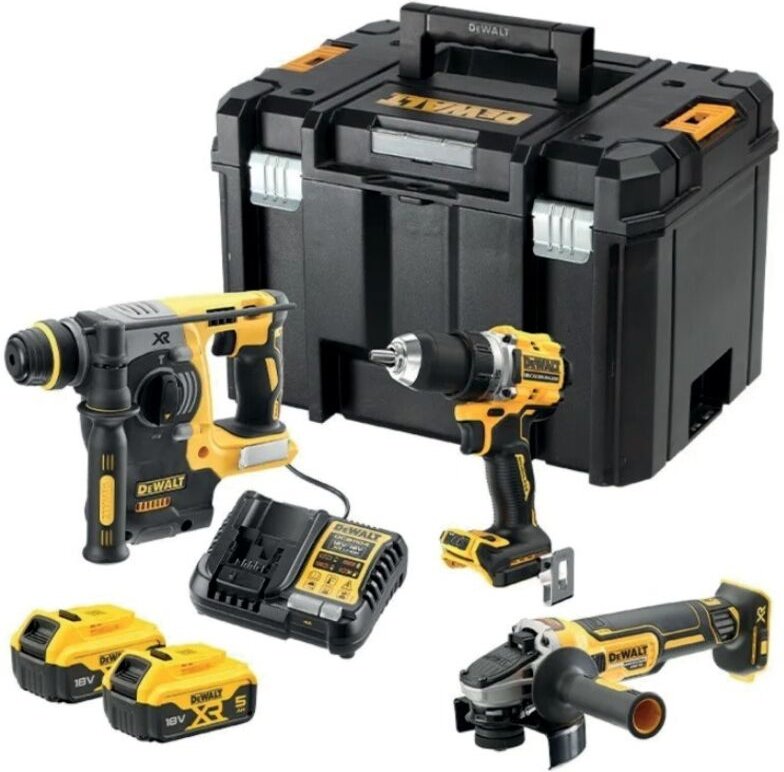 Kit 3 Werkzeuge 18V + 2 Akkus 18V - 5Ah Ladegerät + 1 Lampe DCL182-XJ GRATIS