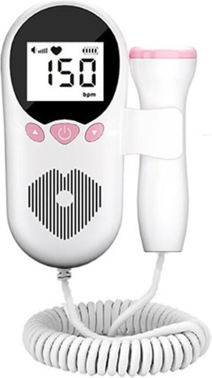 Cardiofréquencemètre fœtal Doppler pour bébé (pour femmes enceintes) - 50-230 battements par minute, plage de mesure 3 M...