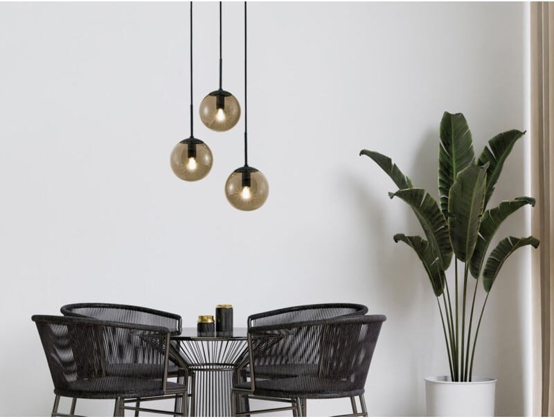 Trio Lighting - Cluster Pendelleuchte balini 3-flammig mit Rauchglas Kugeln, ø 30cm