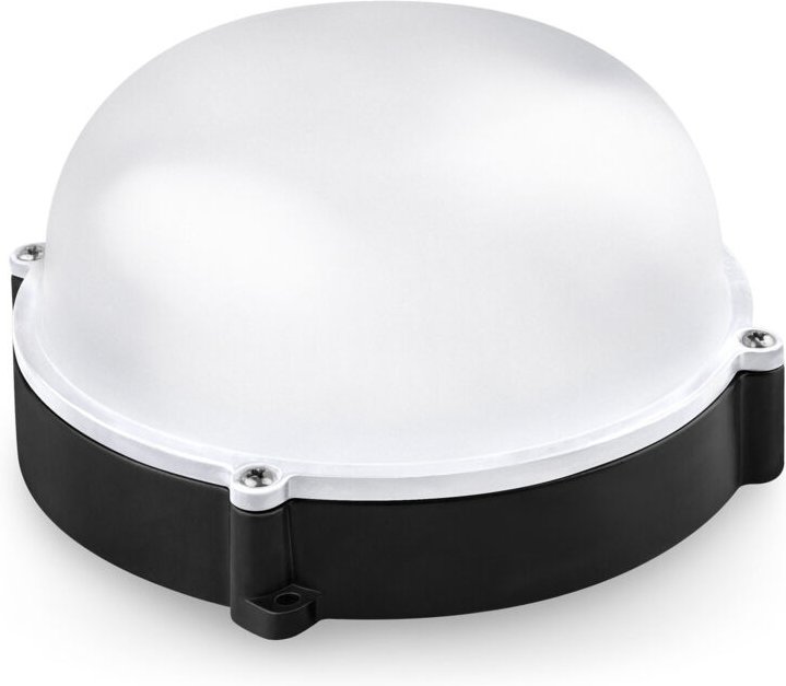 Runde Matel LED-Außenwandleuchte IP65 schwarz 12 W kalt