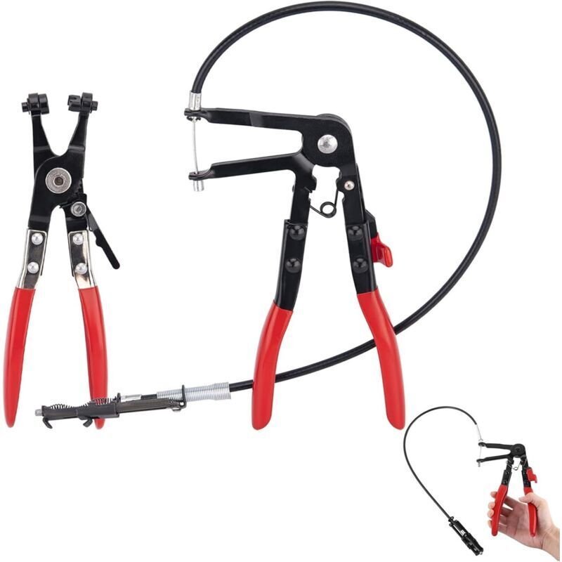 2-teilige Schlauchschellenzange, Auspuffschellenzange, flexible Schlauchzange mit 650 mm zum Montieren und Demontieren v...