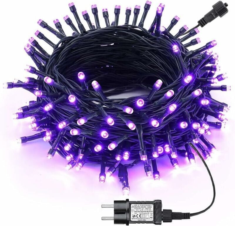 Lichterkette für Halloween-Dekoration, 20 m, 200 LEDs, wasserdicht, für drinnen und draußen, 8 Modi mit Timer-Lichtern f...