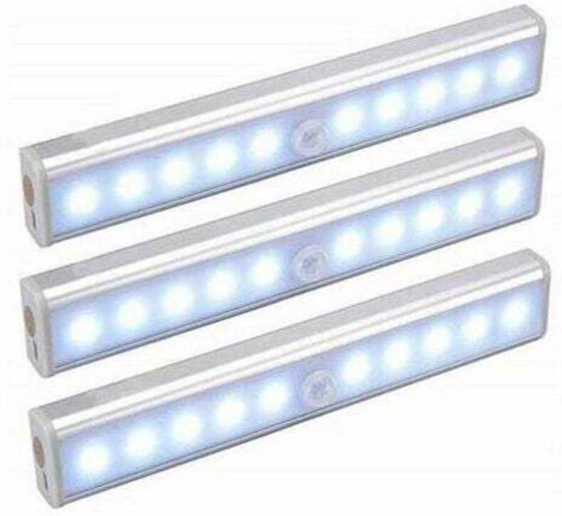 Tigrezy – Set mit 3 LED-Lampen, kabellos, wiederaufladbar über USB, magnetisiert, Bewegungssensor, tragbar. Schrankleuch...