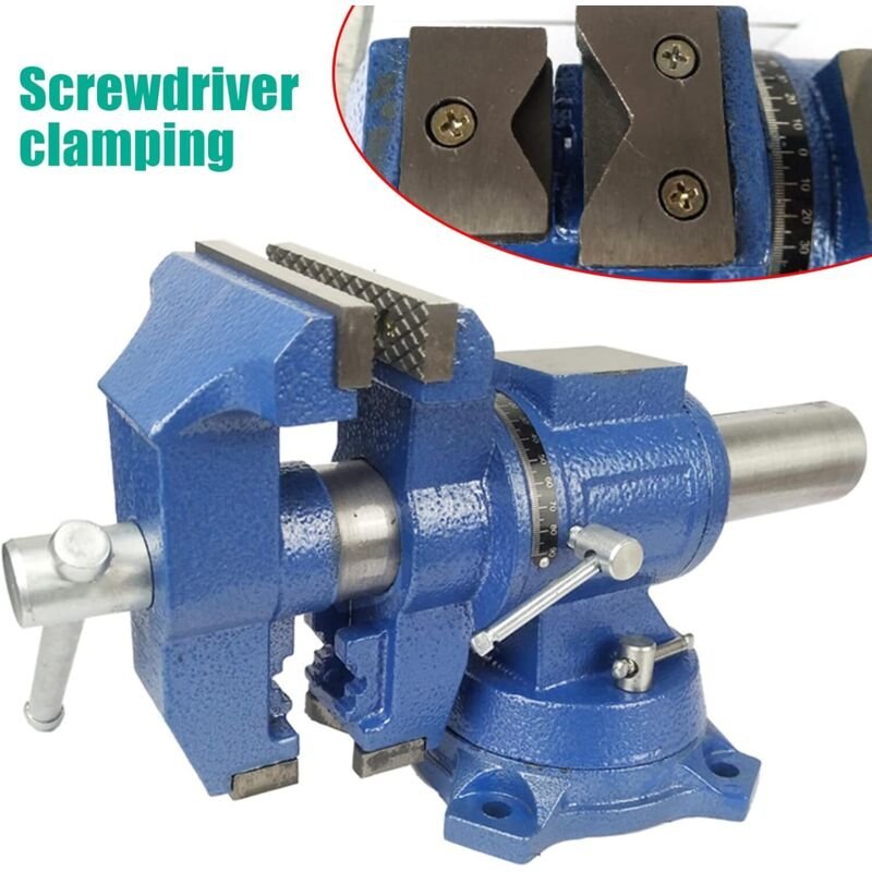 Profi Schraubstock drehbar 125mm Schraubstock 360° Drehbar Multifunktionaler Profi Tischschraubstock Sphäroguss Werkbank...