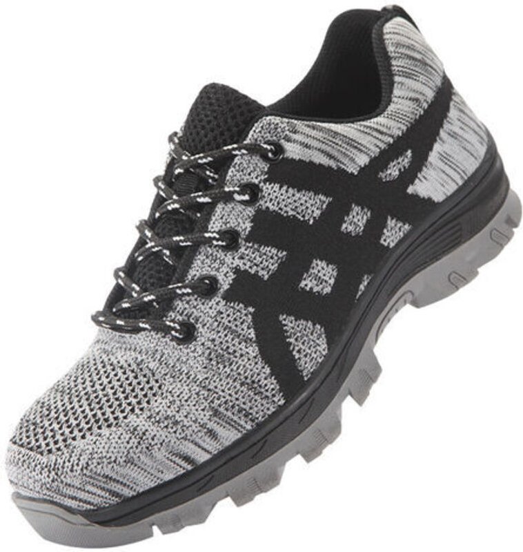 Sicherheitsschuhe, Herren-Stahlkappe, bequemer Schutz, leicht, atmungsaktiv, Unisex-Arbeitsschuhe, Grau (43 EU)