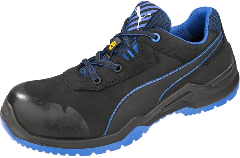 Puma - Sicherheitsschuh Argon Blue Low Gr.48 schwarz/blau Leder S3 esd src EN20345 1 pa