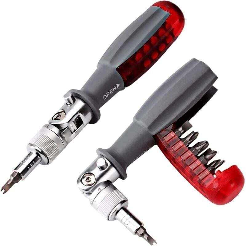 Thumbnail - Ratschenschraubendreher mit magnetischem Multibit, 10-in-1, kleiner Mini-Schraubendreher für die Hosentasche, geeignet f...