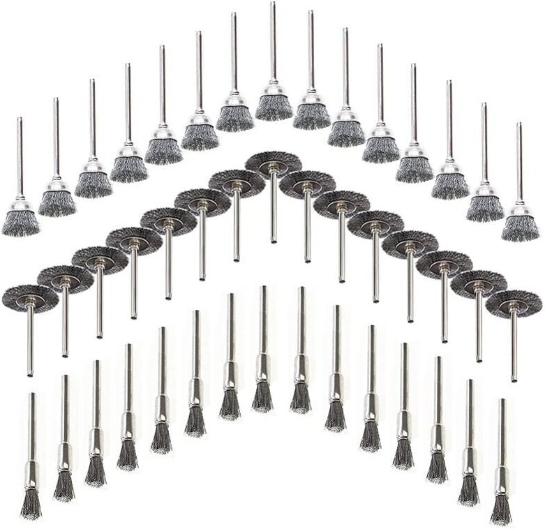 45-teilige Drahtbürsten, Edelstahldraht-Metallbohrbürsten, Rotationsbürsten, für Metallbohrwerkzeuge, Polieren, Rostentf...