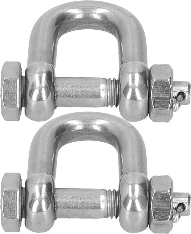 Stück D-Ring-Ankerschäkel, M10-Edelstahlschäkel, robuster D-förmiger Schäkel 500 kg/1102,3 lbs, U-förmiger Schäkel für S...