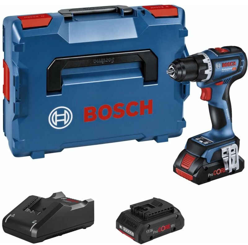 Bosch Akku-Bohrschrauber gsr 18V-90 c, 2x ProCORE 4.0Ah + Ladegerät in l-boxx