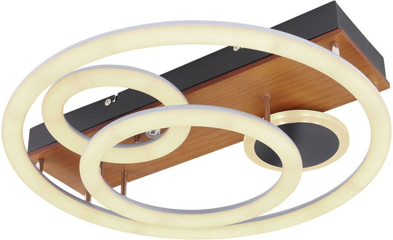 Globo - deckenleuchte - Darryl - schwarz - metall - ø 48cm - led