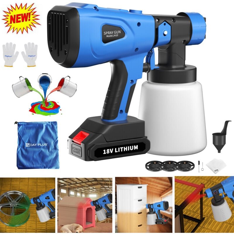 Li Akku Farbsprühsystem Set 1000ml Elektrische Farbspritzpistole Für Renovieren