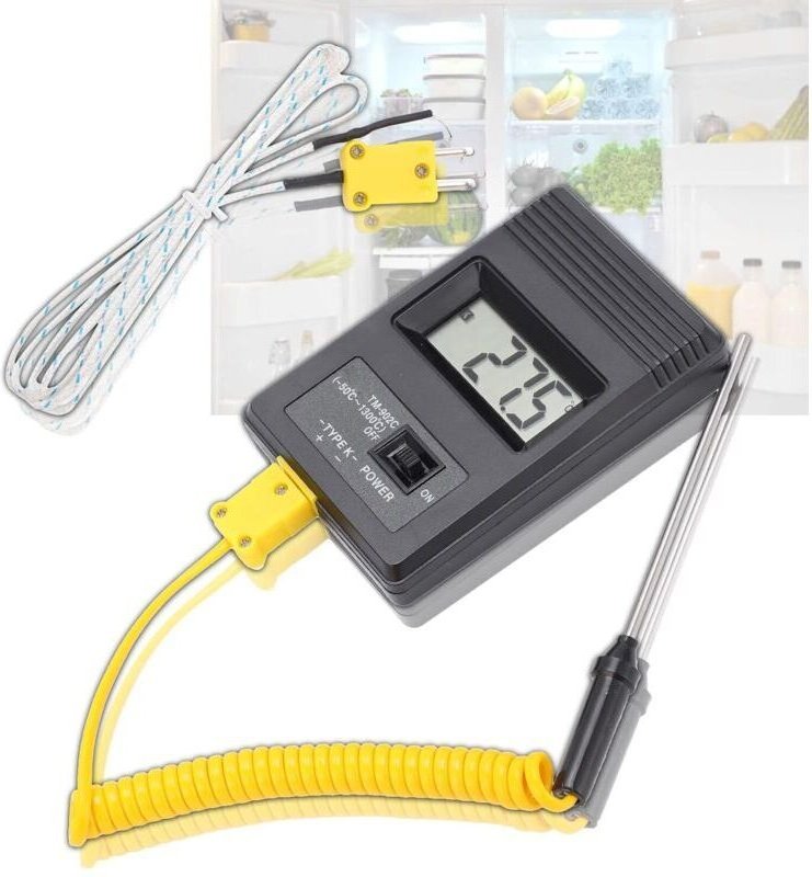 Digitales Thermometer, LCD-Thermometersensor, hochpräziser industrieller Temperaturfühler, Standard-K-Stecker, tragbar