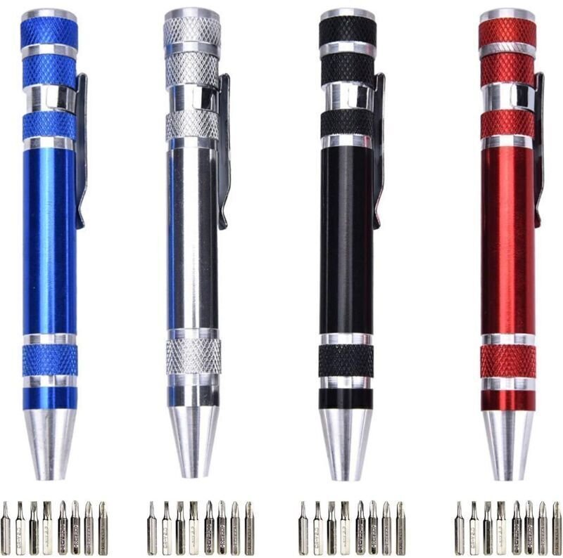 4-teiliges Schraubendreher-Set: Magnetischer Schraubendreher, Stiftschraubendreher, 8-in-1 Mini-Präzisionsschraubendrehe...