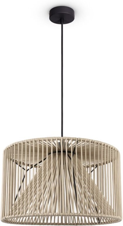 Paco Home LED Pendellampe Wohnzimmer Hängeleuchte Esszimmer Vintage Korboptik Boho Natur Pendelleuchte, Schwarz 14