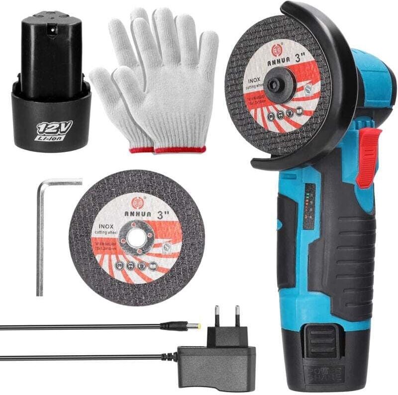 SNQ - Mini-Schleifmaschine 19500 U/min 100-240 v bürstenlos 2 Batterien 1500 mAh