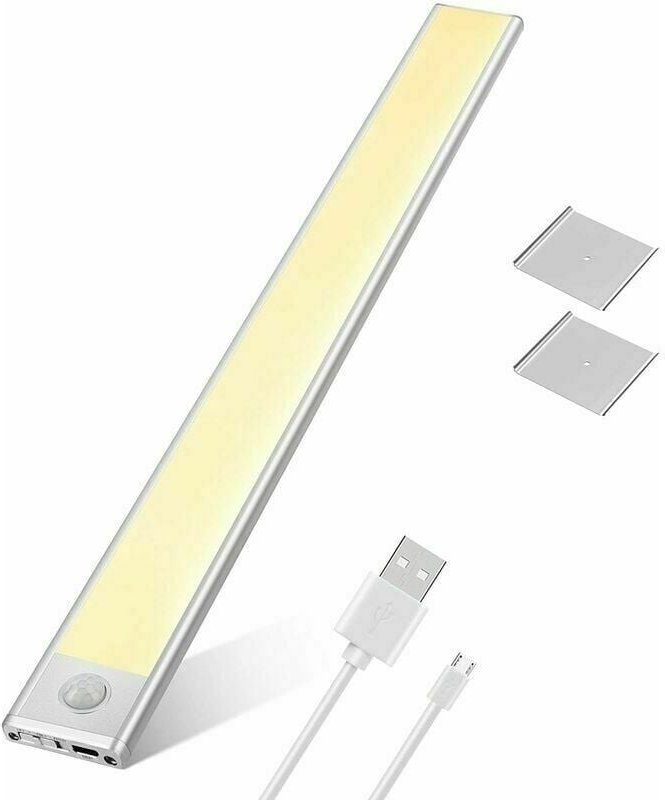 LED Unterschrankleuchte 76 LED Wiederaufladbare Schrankbeleuchtung mit Bewegungsmelder USB Akku Schrankbeleuchtung Küche...