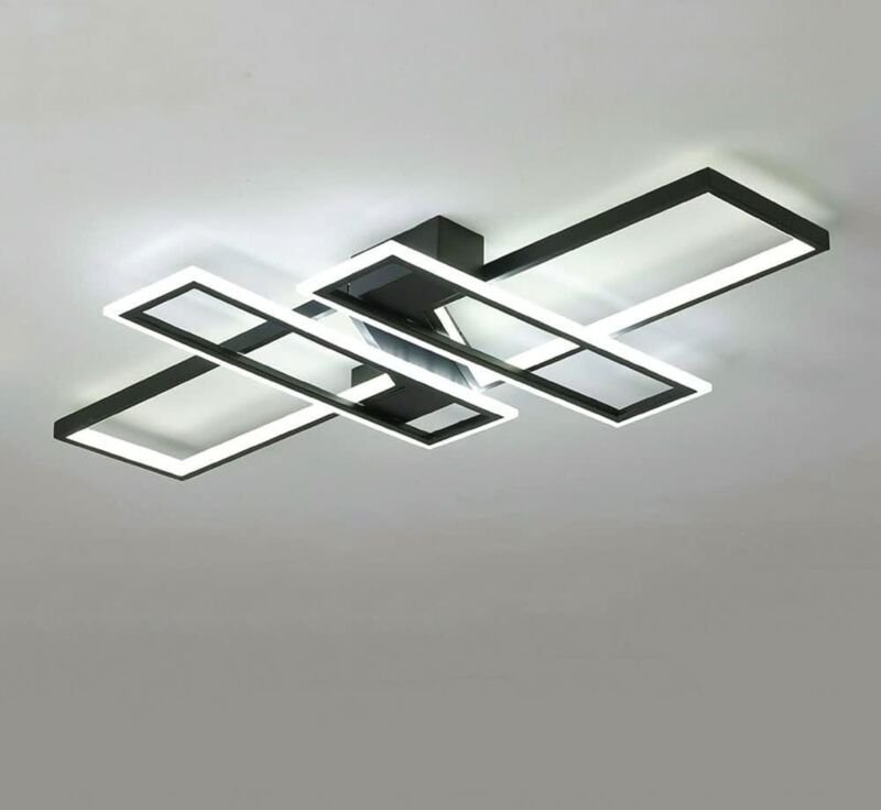 Comely - Moderne led Kronleuchter Licht für Wohnzimmer Schlafzimmer Küche Home Deckenleuchten Fernbedienung Rechteck Sch...