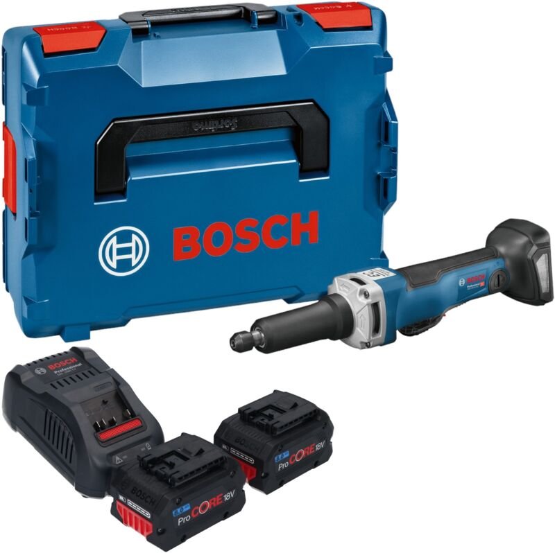 Bosch ggs 18V-23 plc Professional Akku Geradschleifer 18 v Brushless + 2x ProCore Akku 8,0 Ah + Ladegerät + L-Boxx