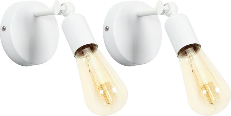 Wandleuchte, Moderne 180 Degree Einstellbar Einfach Wandlampe aus Metall für Schlafzimmer Wohnzimmer Esszimmer Weiß 2PCS