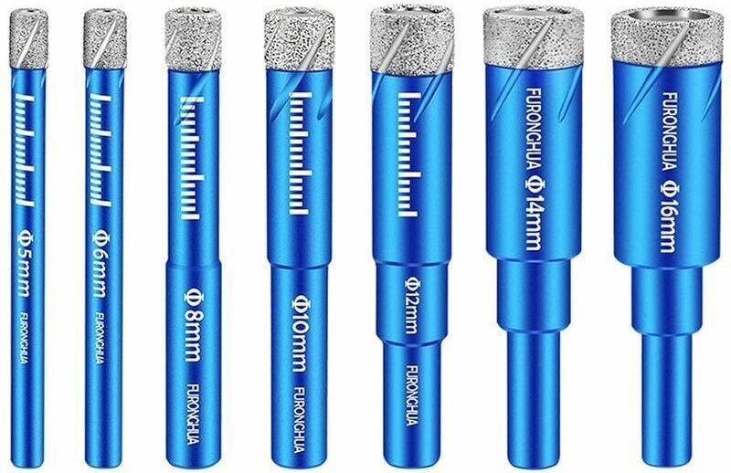 CHOYCLIT Diamantbohrer, 7-teiliger Diamantbohrer, Fliesenbohrer, Metallbohrer, 5/6/8/10/12/14/16 mm, Bohrer, Diamantbohr...
