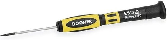 Dogher - esd CrMo Präzisions-Verlustschraubendreher, Sechskant 0,7 mm 394-HR007