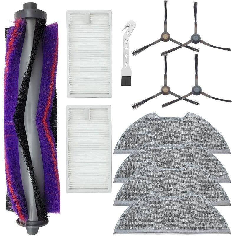 Zubehörset für Eureka NERE10s E10S, Obode A8 A8 Plus, Midea M9 Staubsauger Ersatzteile – 1 Hauptbürste, 4 Seitenbürsten,...