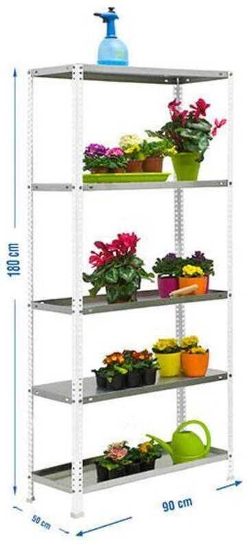 Simonrack Gartenregal Metall Silber 5 Etagen Robuste