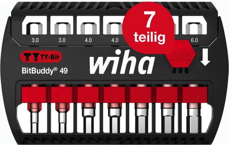 Bit Set BitBuddy 7-tlg. i TY-Bit 49 mm Sechskant 1/4' E6,3 i Zubehör für Schraubanwendungen i Impact- und Schlagschraube...