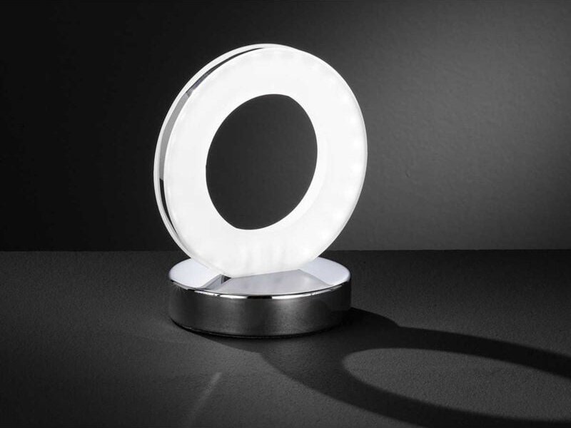 Kleine led Tischleuchte ole Silber Chrom, Höhe 17cm