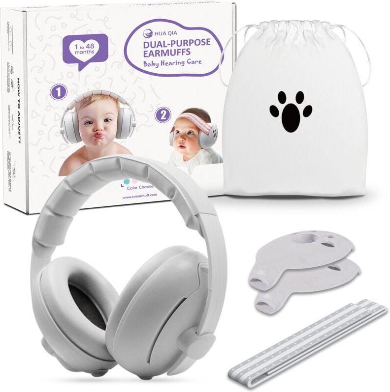 Baby-Kopfhörer mit Geräuschunterdrückung, 2-in-1, bequemer und verstellbarer Kinder-Kopfhörer mit Geräuschunterdrückung,...