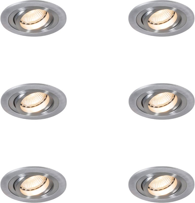 6er-Set moderne Einbaustrahler Stahl - Rondoo