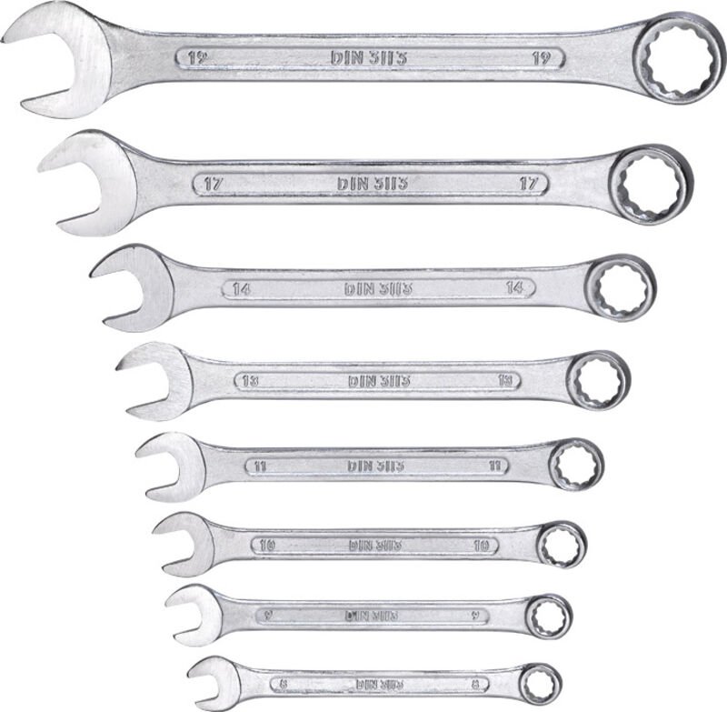 KWB - Kraftixx Gabel-Ring-Schlüsselsatz, 8-teilig 460390