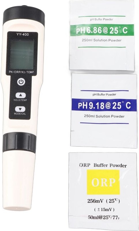 Professionelles 4-in-1-Wassermessgerät IP67 – pH-Wert, ORP, H₂ und Temperatur mit abnehmbarer Sonde und hintergrundbeleu...
